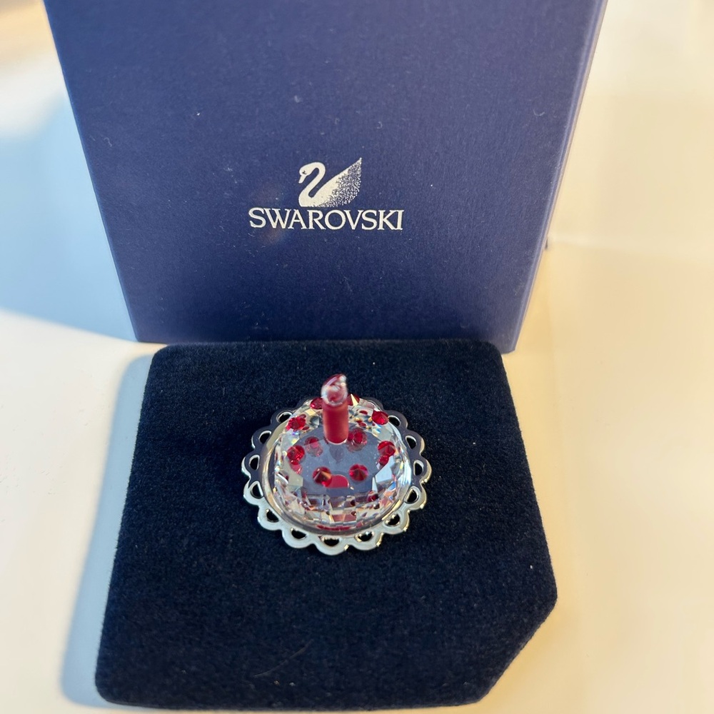 Swarovski Red and Silver Crystal Brooch